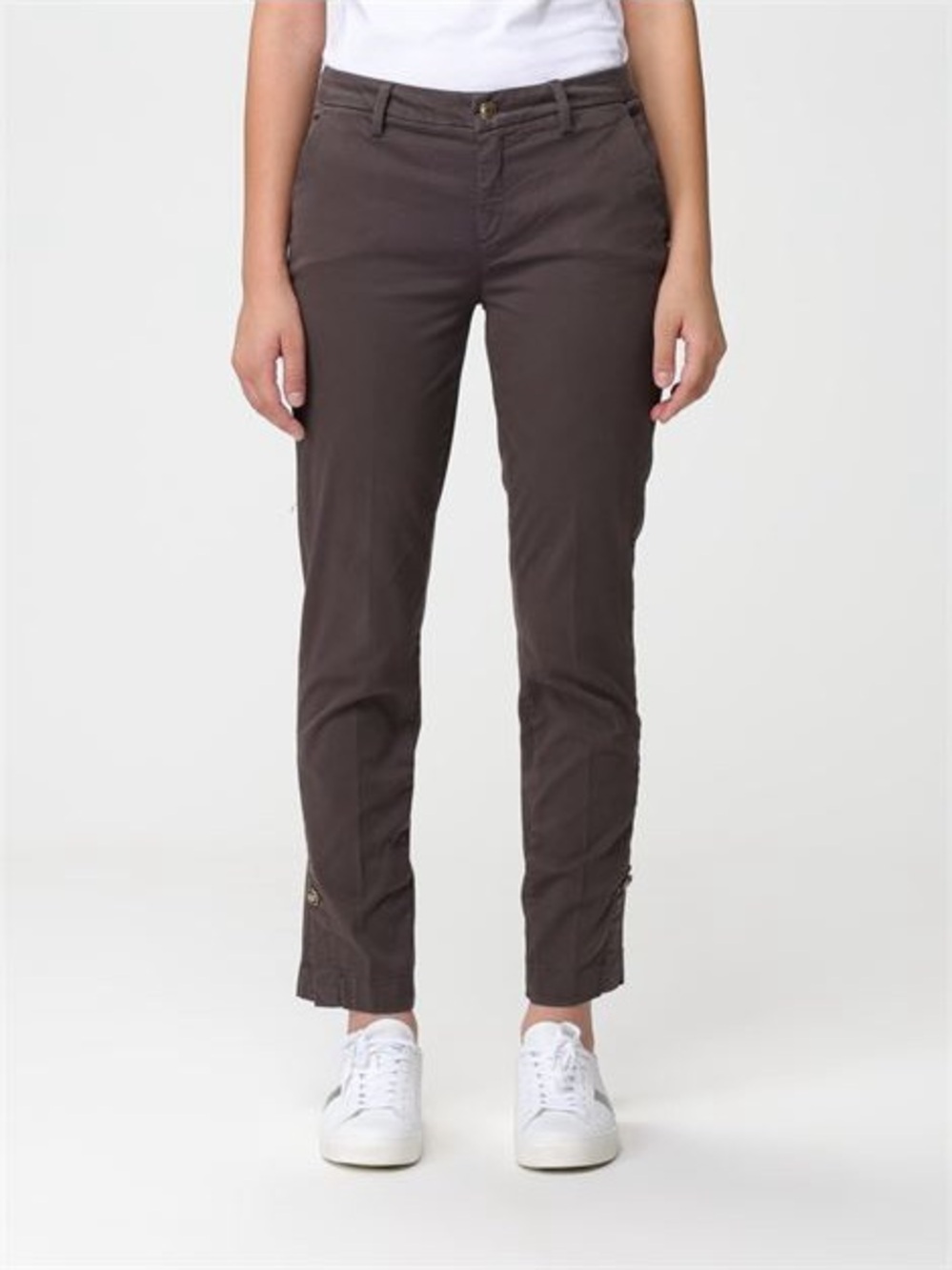 NWT LIU JO Milano Bejeweled Ankle Pants Brown Size 32